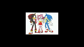 Shadow and Sonic fighting over Amy.