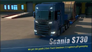 Scania S730 - Transporting a 34 t cable reel, music | Euro Truck Simulator 2 | Logitech g29 gameplay