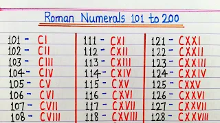 Roman numerals 101 to 200 // Roman ginti 101 to 200 // Roman Numbers 101 to 200