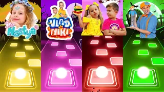 Like Nastya Vs Vlad And Niki Vs Diana And Roma Vs Blippi Battle | Tiles Hop EDM Rush