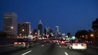 14-01 Atlanta #01: GA-400 to I-85 South to Downtown at Twilight