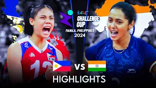 🇮🇳 INDIA vs PHILIPPINES 🇵🇭 | Highlights | AVC Challenge Cup 2024