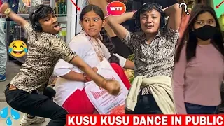 Kusu Kusu Song Dance In Public Area🤣| crazy Reaction 🤣 mix Badshah Jugnu Instagram viral dance😂