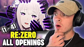 First Time REACTING to "Re:ZERO Openings (1-4)" | New Anime Fan!