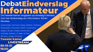 [Terugkijken] Eerste termijn Kamer - Debat over het eindverslag van de informateur - Tweede Kamer