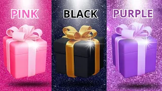 Choose your gift 🎁💝🤮| 3 gift box challenge, Pink, Purple &black   #giftboxchallenge #chooseyourgift