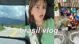 vlog 🇧🇷 | flying to brazil, seeing family, homemade food, & groceries.