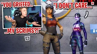 my duo partner griefed my custom scrims... (i confronted him)