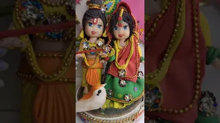 Janmashtami Special Making Radha Krishna Clay 🙏 Old Barbie Doll Makeover To Radha #shorts #krishna