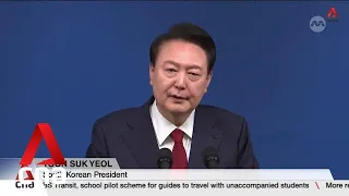 South Korean president holds briefing to mark his 2nd year in office
