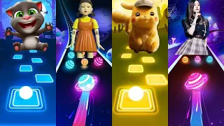 Talking Tom / Squid game / Pikachu / Black pink | Dancing road Vs Tiles hop