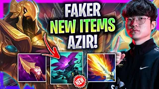 FAKER TRYING NEW ITEMS WITH AZIR! - T1 Faker Plays Azir Mid vs Irelia! | Season 2024