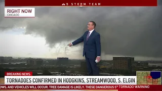 Tornado forms over O'Hare Airport live during NBC Chicago coverage