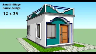 12 X 25 SMALL 3D HOUSE DESIGN II 12 X 25 GHAR KA NAKSHA II 12 X 25 VILLAGE HOUSE PLAN