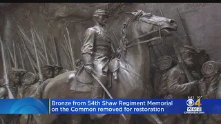 Bronze From Shaw 54th Regiment Memorial Removed For Restoration