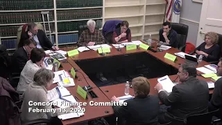 Concord Finance Committee - February 13, 2020