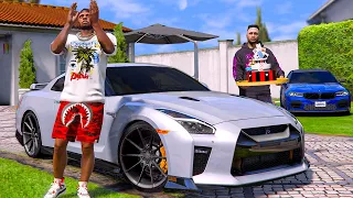 РЕАЛЬНАЯ ЖИЗНЬ В GTA 5 - ПОДАРИЛ ГАРВИНУ МАШИНУ ЕГО МЕЧТЫ! NISSAN GTR НА ВЫХЛОПЕ! 🌊ВОТЕР