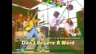 Thin Lizzy - Don't Believe A Word (★HD) - Live @ Sydney Opera House - lost performances - 1978
