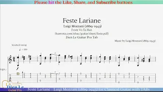 Feste Lariane - Luigi Mozzani (1869-1943) for Classical Guitar with TABs