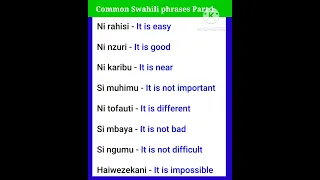 Common Swahili Phrases Part 1