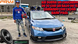 JUNIOR LE METIÓ ESTE MUSICON A SU HONDA CIVIC 2007 CHUCHERO DE 10 BAJOS COMADO DE 15 CAJÓN BAND PASS