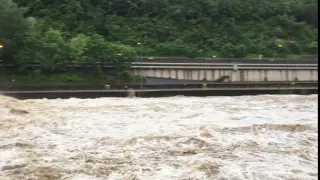 Hochwasser am Neckar in Esslingen