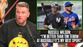 Pat McAfee Reacts To Russell Wilson Saying He Is Better At Baseball Than Tim Tebow