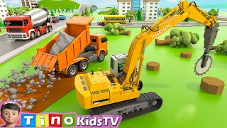 Excavator Driller & Cutter Trucks for Kids | Bypass Road Construction