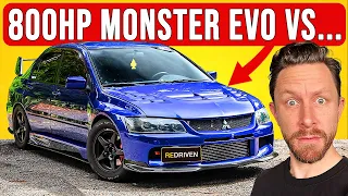 We test TWO Mitsubishi Evolutions. One has 800HP!!  | ReDriven