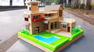 Building Most Beautiful Dream House from Cardboard & Wooden Stick - School Project (Model 11)