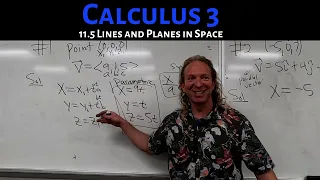 Calculus 3: Lecture 11.5 Lines and Planes in  Space