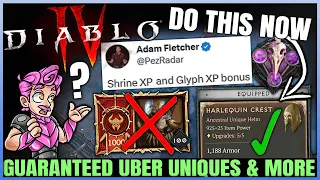 Diablo 4 - CONFIRMED: Craft ANY Uber Unique NOW, New BIG Patch, Double XP, Release Date Leak & More!