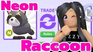 Trading The New Neon Raccoon In Adopt Me