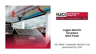 Logan Martin - 1st place Men Final UCI BMX Freestyle World Cup Bazhong 2023