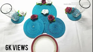DIY//Handmade table mat//Amazing craft with rope//Jute craft idea//for dining table decorations.
