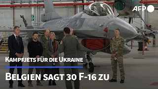 Bei Selenskyj-Besuch: Belgien sagt Ukraine 30 F-16-Kampfjets zu | AFP