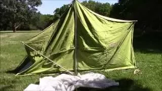 Coleman American Heritage Vintage 1972 Canvas Tent Set-Up