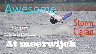 Windsurfing during Storm Ciarán at Meerwijck