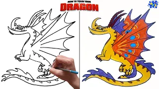 How to draw Death Song Dragon from How to train your dragon