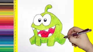 Как нарисовать Ам Няма, How to draw Om Nom