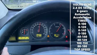 VOLVO XC90 2.4 D5 185hp Acceleration TIMES REVIEW