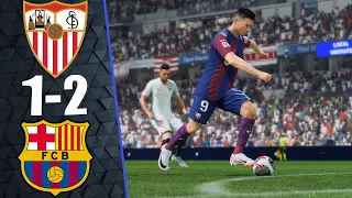 SEVILLA FC 1 - 2 FC BARCELONA | FC 24 SAME GOALS | HIGHLIGHTS LALIGA EA SPORTS