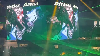 Hotwheels Monster Truck Live Glow Party - Two fire-breathing Megasauruses ate the cars