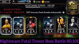 Nightmare Fatal Tower Boss Battle 80,100 Fight + Reward | MK Mobile