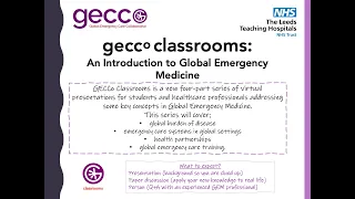 GECCo Classrooms #2: Emergency care systems