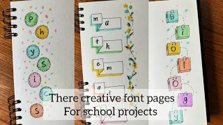 3 Creative Front Pages for School Projects 🖊️📚 | Fun & Unique Typography Ideas!