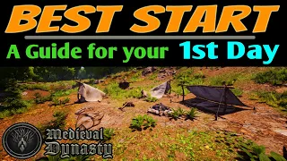 A Guide for your 1st Day | MEDIEVAL DYNASTY BEST START  (Download Game Save Below) PC Friendly