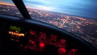 Evening flight over the runways at LAX.