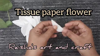 easy flower with tissue paper/how to make tissue paper flower/tissue paper craft #raishasart