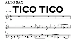 Tico Tico D Minor 130bpm Alto Sax Sheet Music Backing Track Play Along Partitura